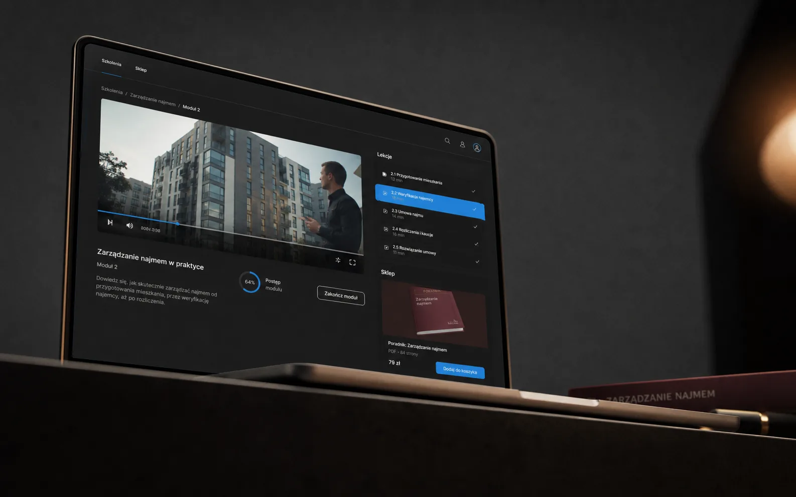 Laptop z platformą szkoleniową Cityroom